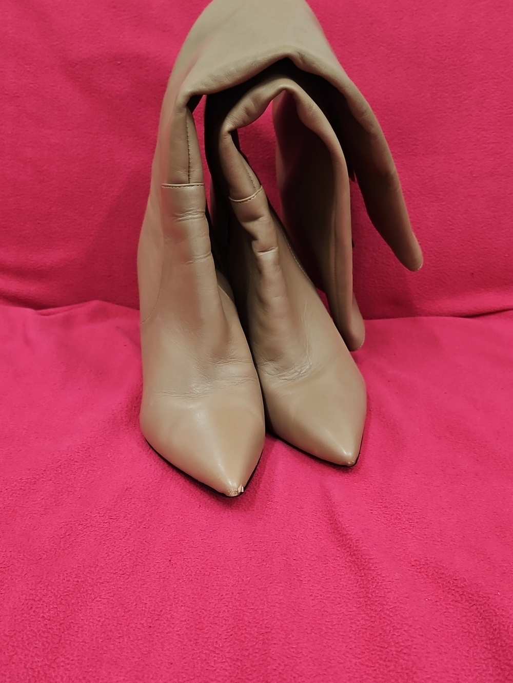 Nine West Pointed-Toe Knee-High Boots in Taupe